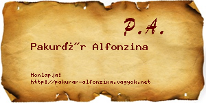 Pakurár Alfonzina névjegykártya